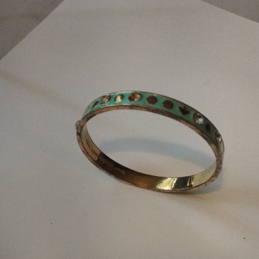 Kate Spade Gold Green bangle bracelet - Picture 5 of 6